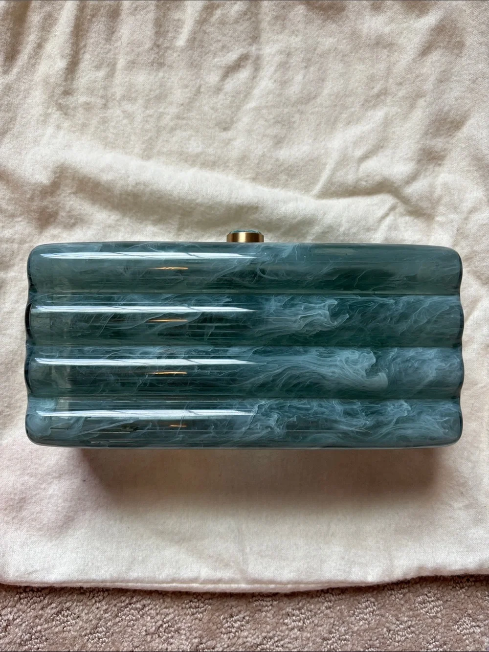 Cult Gaia Enid Clutch in Sea Spray